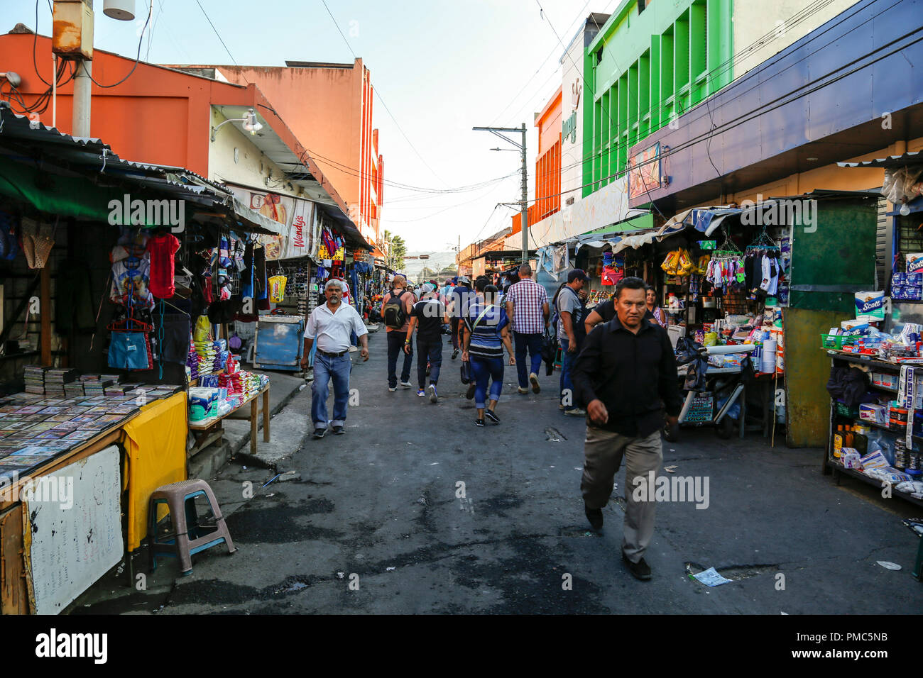 Busy street, San Salvador Stock Photo