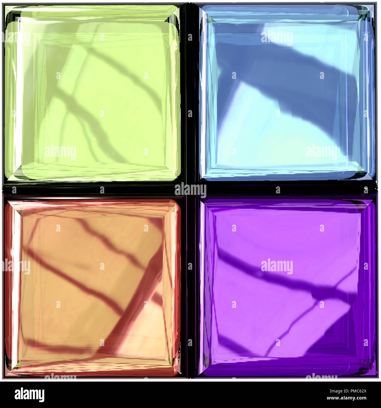Colored glass palette Stock Photo Alamy