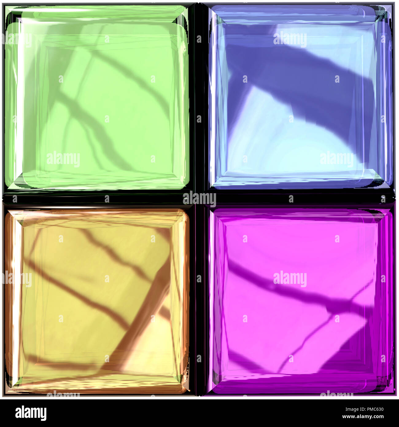 Colored glass palette Stock Photo Alamy