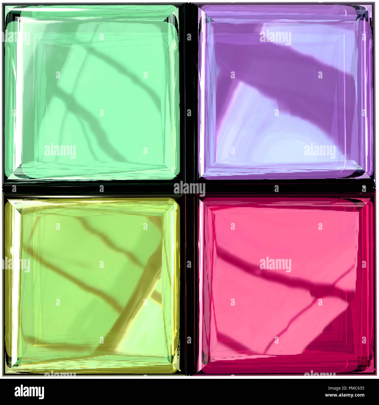 Colored glass palette Stock Photo Alamy