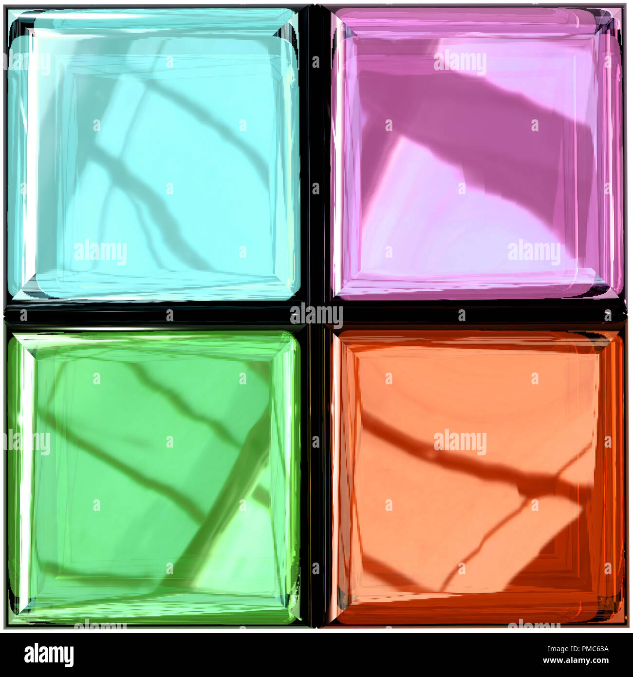 Colored glass palette Stock Photo Alamy