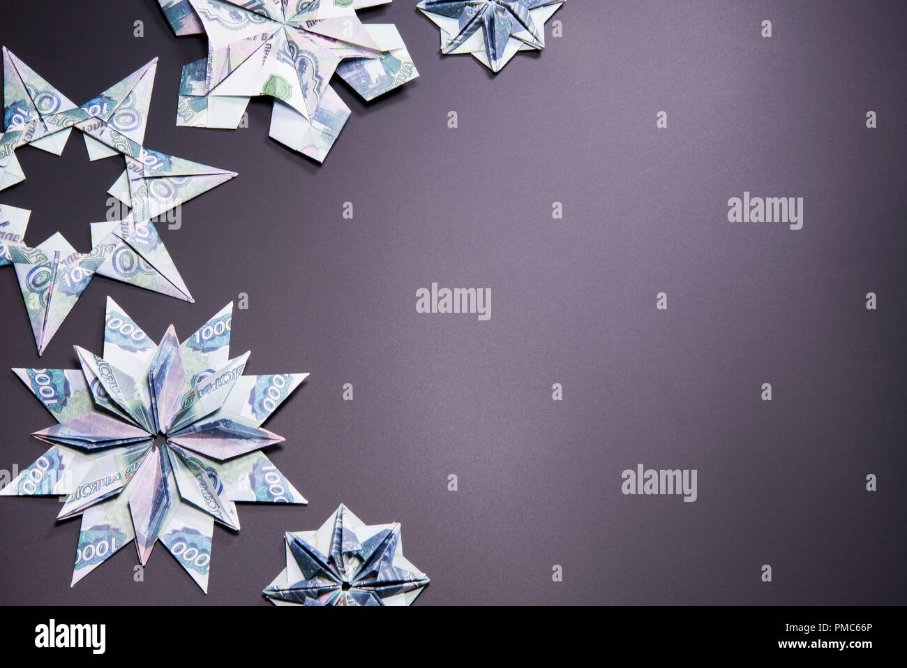 Money Origami snowflake Stock Photo - Alamy