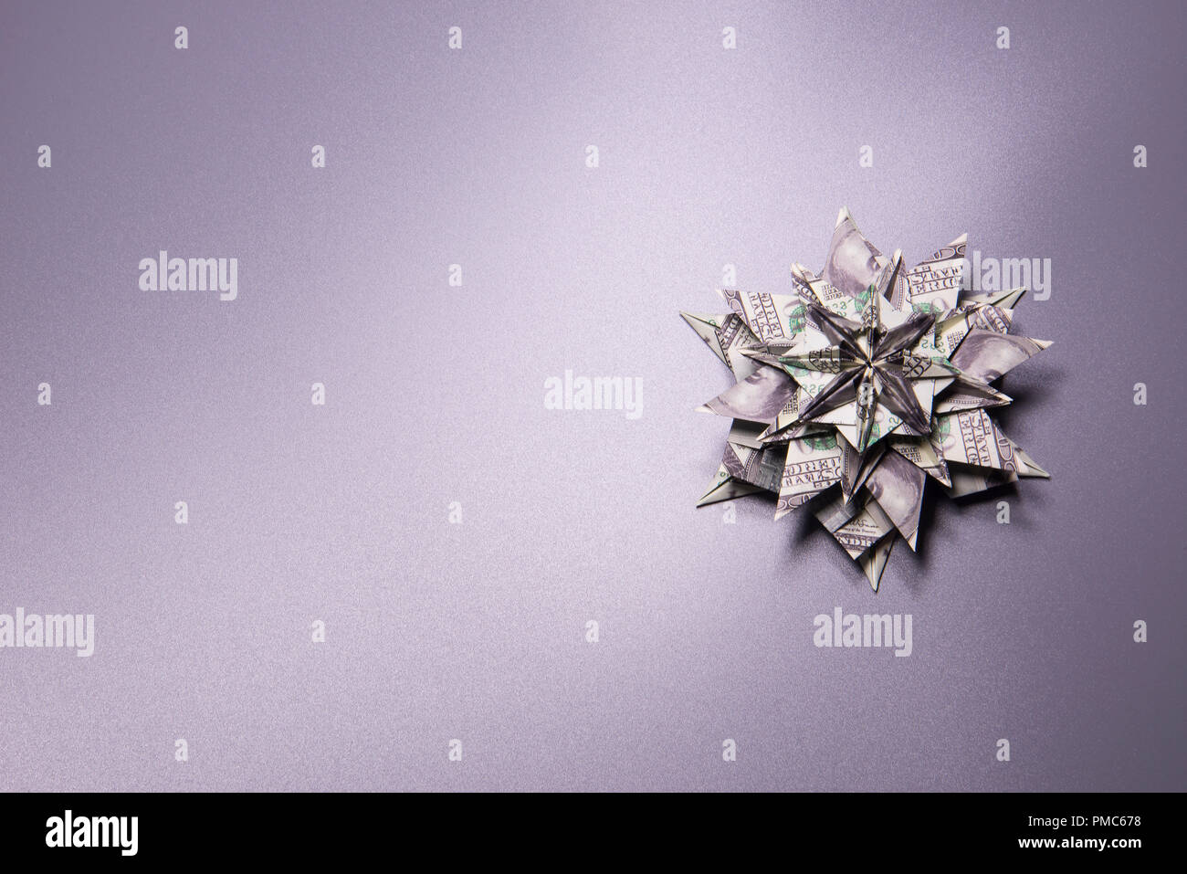 Money Origami snowflake Stock Photo - Alamy