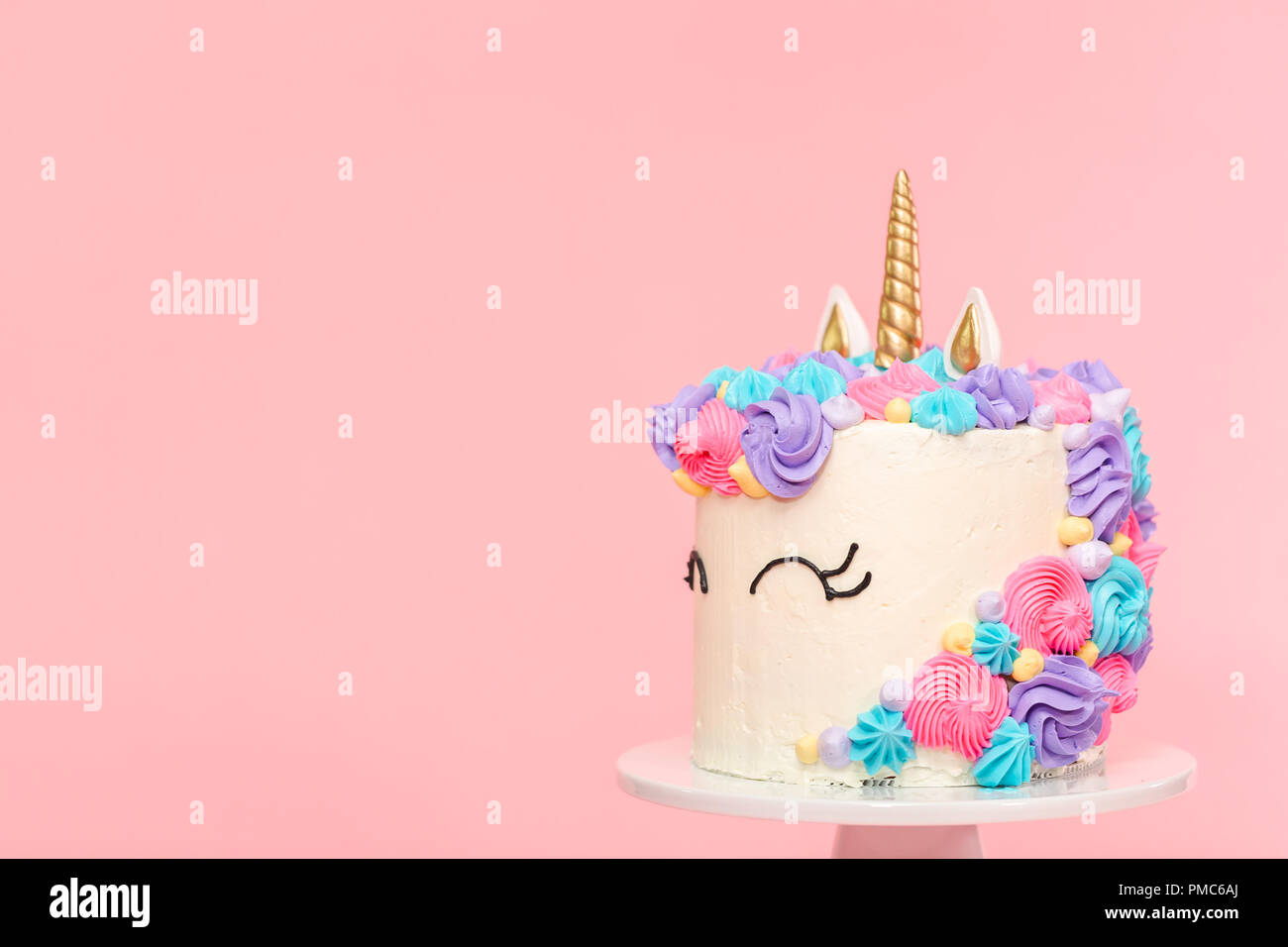 Unicorn Cake Decorated With Multicolor Buttercream Icing Stock Photo Alamy