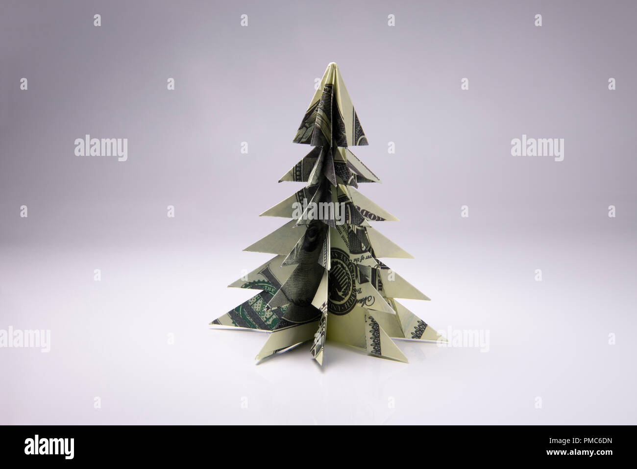 Money Origami Christmas tree Stock Photo Alamy