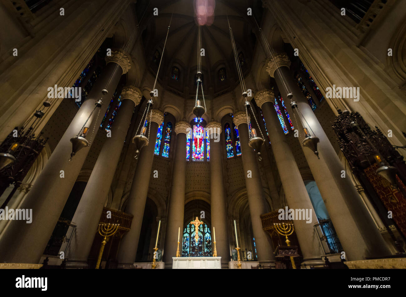 Main Altar of the Cathedral of St. John the Divine in New York Stock ...