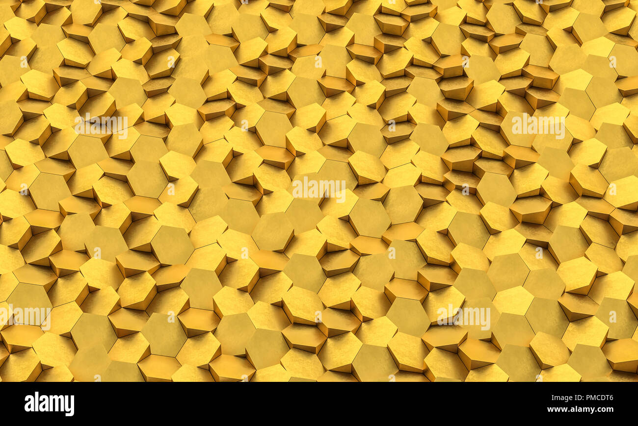 3d golden hexagon hi-res stock photography and images - Alamy