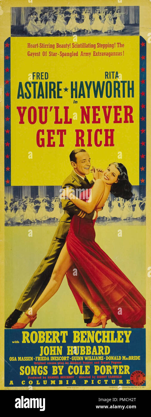 Rita Hayworth, Fred Astaire,  You'll Never Get Rich (Columbia, 1941). Poster   File Reference # 33635 307THA Stock Photo