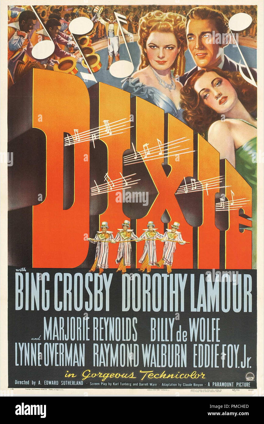 Dorothy Lamour, Bing Crosby,  Dixie (Paramount, 1943). Poster  File Reference # 33636 451THA Stock Photo
