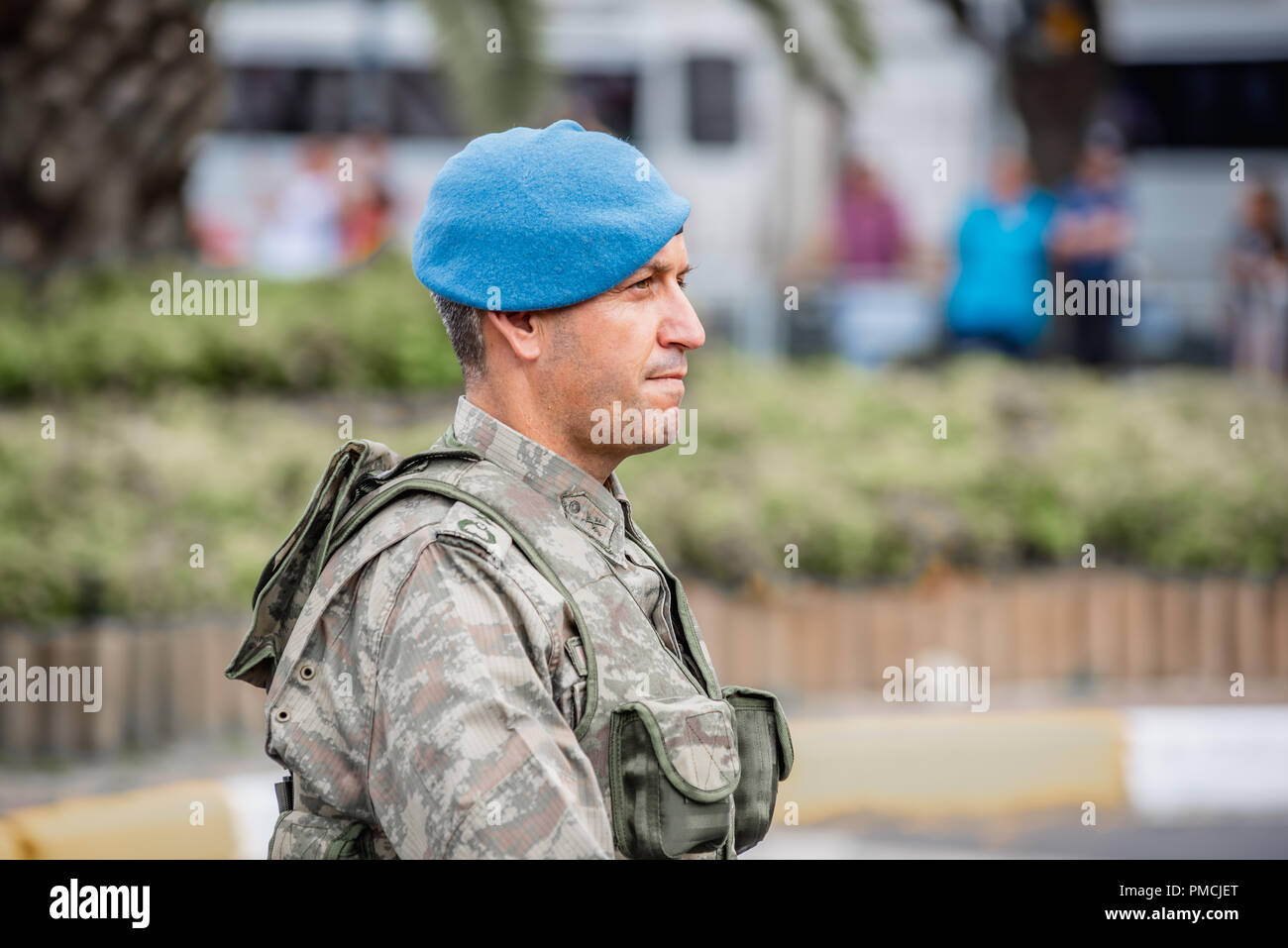 Unidentified Turkish soldiers marches for Military parade at Turkish 30