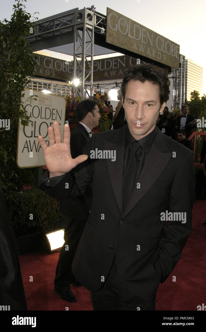 Arrivals at the 61st Annual  'Golden Globe Awards' 01-25-2004 Keanu Reeves, held at the Beverly Hilton Hotel in Beverly Hills, CA. File Reference # 1079 038PLX  For Editorial Use Only - Stock Photo
