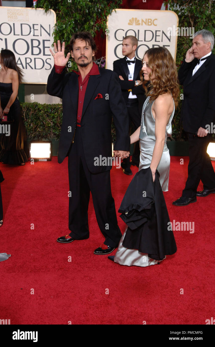 Arrivals at 'The 63rd Annual Golden Globe Awards' Johnny Depp, Vanessa Paradis 01-16-2006  File Reference # 1081 039PLX  For Editorial Use Only - Stock Photo