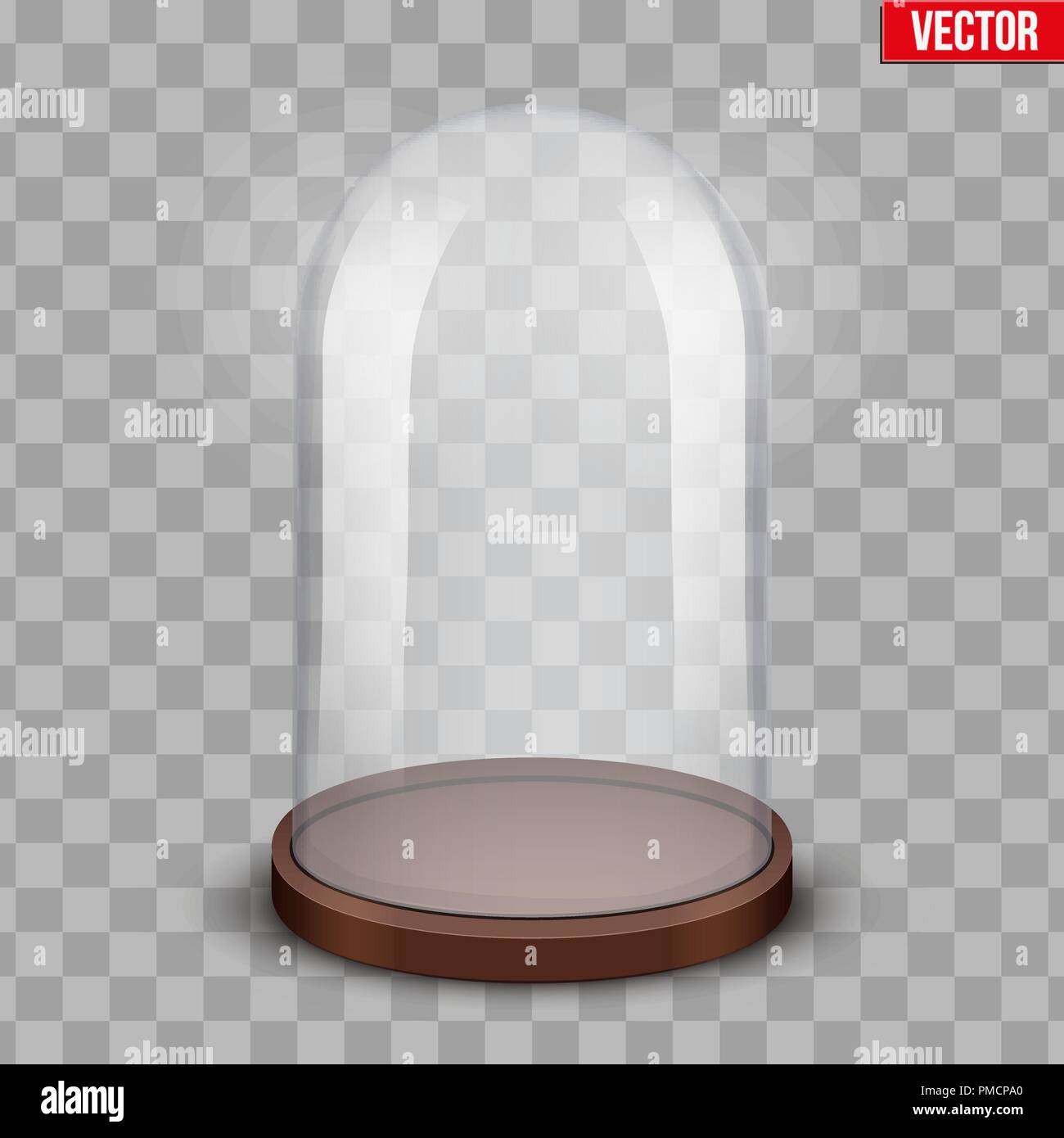 Glass dome on transparent background Stock Vector