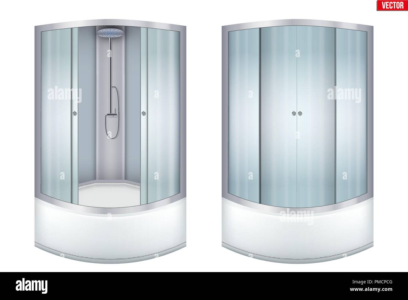 Modern corner shower cabin Stock Vector Image & Art Alamy