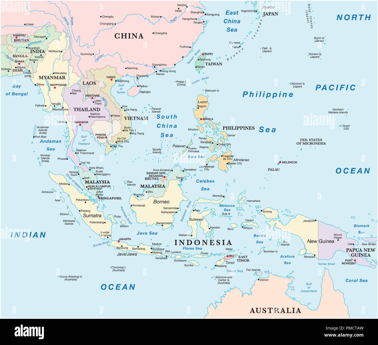 Map southeast asia hi-res stock photography and images - Alamy