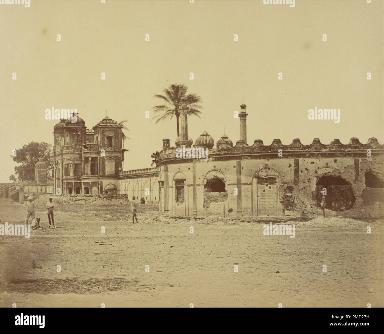 [Exterior of The Secundra Bagh]. Date/Period: April 1858. Print. Albumen silver. Height: 235 mm (9.25 in); Width: 294 mm (11.57 in). Author: Felice Beato. Stock Photo