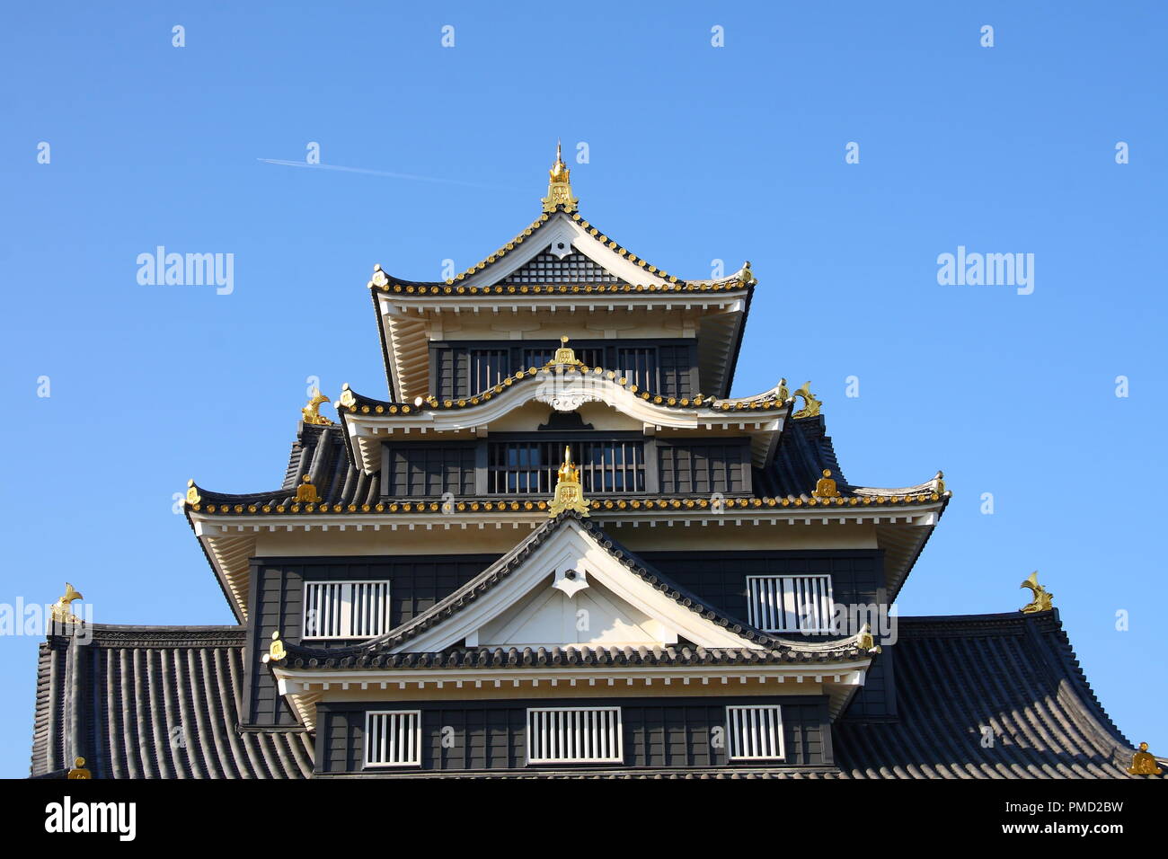 Japanese castle (Okayama) Stock Photo