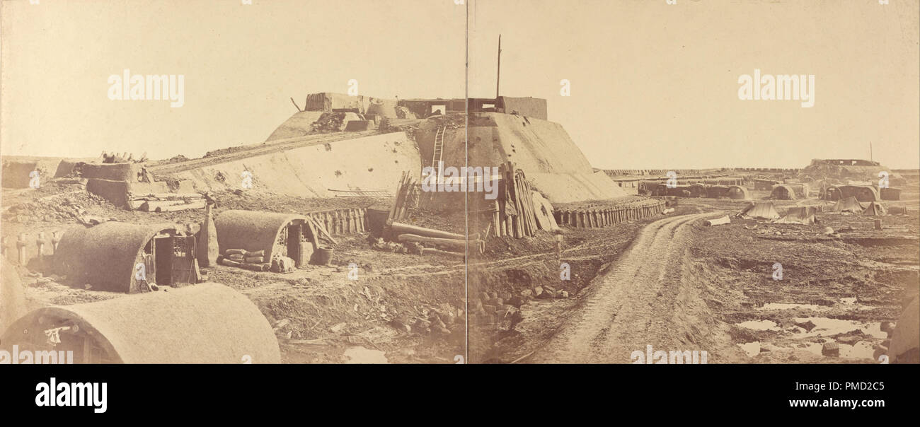 [Interior of the Angle of Taku North Fort]. Date/Period: August 21, 1860. Print. Albumen silver. Height: 230 mm (9.05 in); Width: 294 mm (11.57 in). Author: Felice Beato. Stock Photo