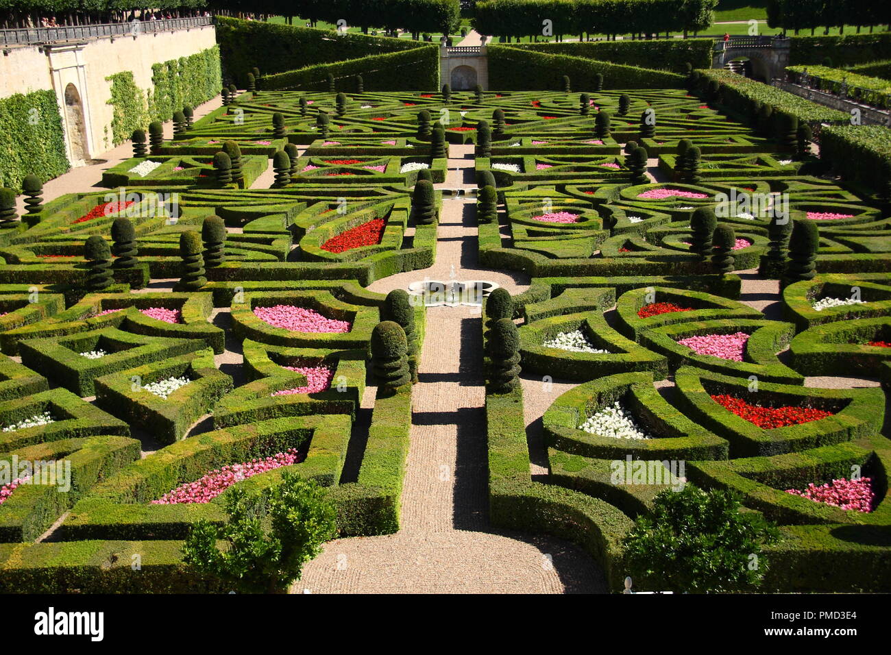 Obe of the most beautiful french gardens in "Chateau de Villandry", Loire Valley, France. Stock Photo