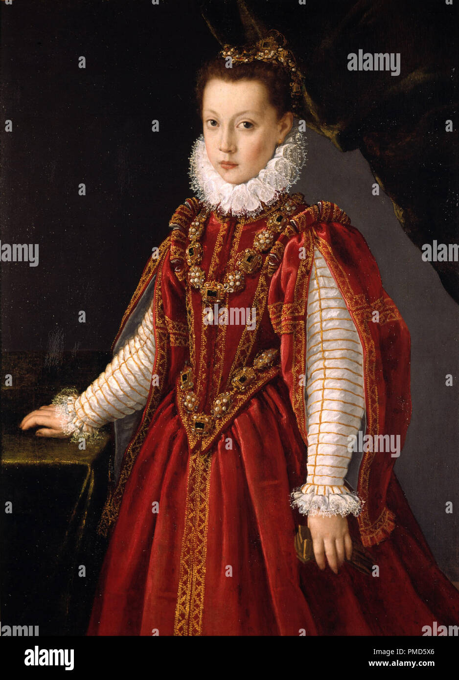 Retrato de una joven dama. Date/Period: Ca. 1580. Painting. Oil on canvas. Height: 106 cm (41.7 in); Width: 67 cm (26.3 in). Author: Sofonisba Anguissola. Anguissola, Sofonisba. Stock Photo