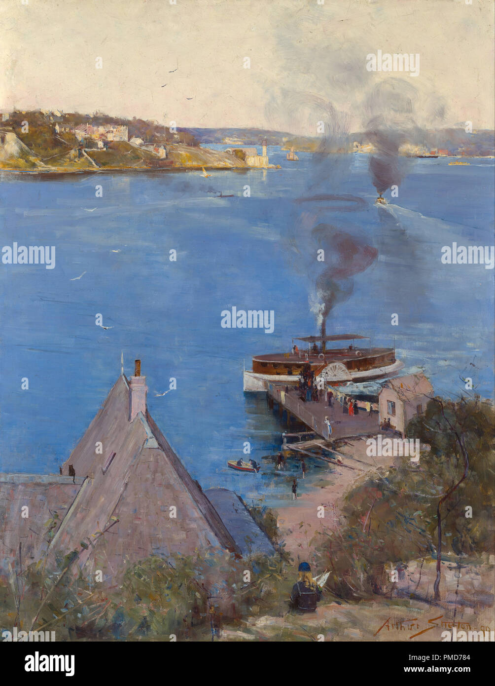 From McMahon's Point - fare one penny. Date/Period: 1890. Painting,oil on canvas. Height: 911 mm (35.86 in); Width: 705 mm (27.75 in). Author: Arthur Streeton. Stock Photo