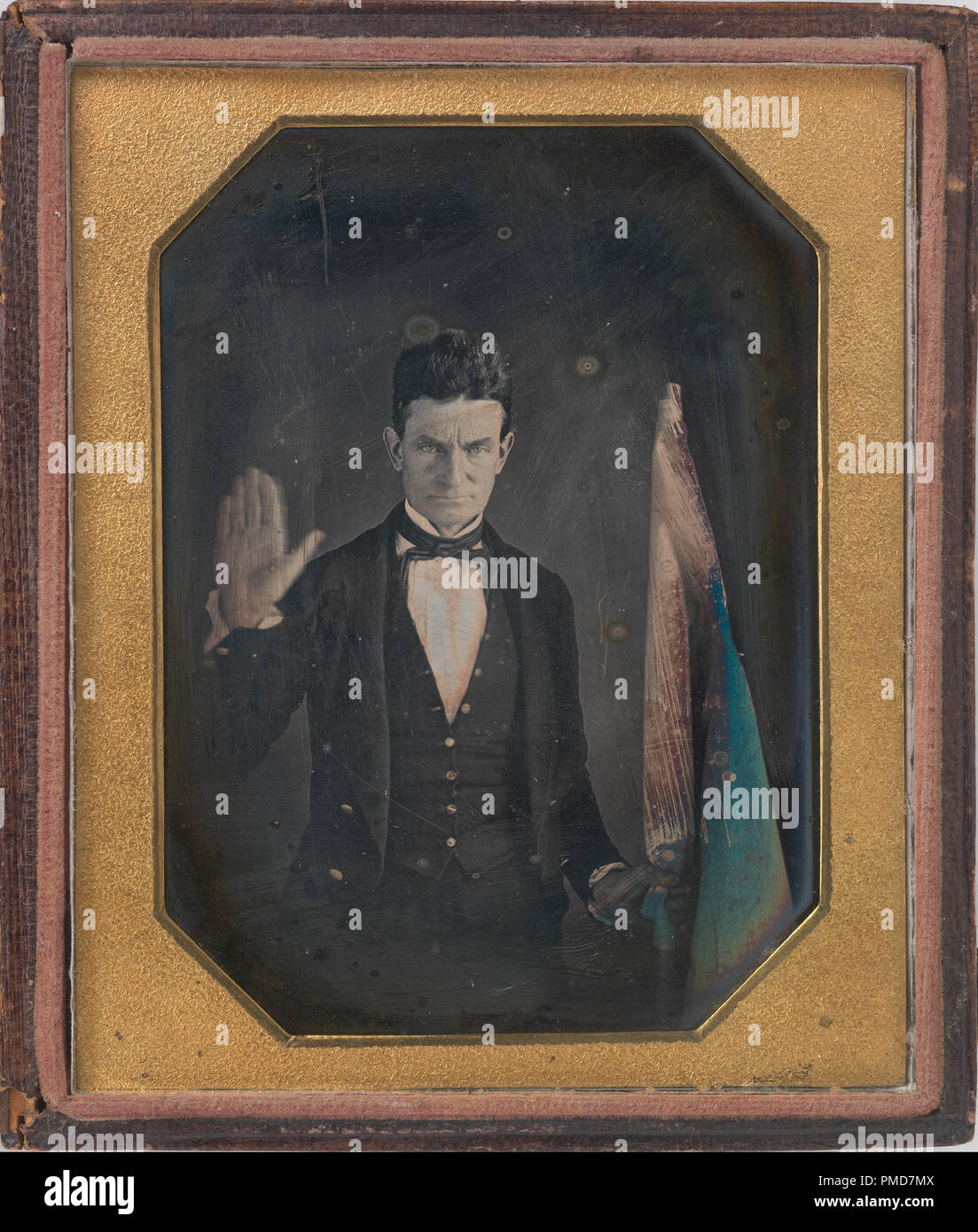John Brown. Date/Period: Ca. 1846-1847. Quarter-plate daguerreotype. Photograph. Height: 114 mm (4.48 in); Width: 197 mm (7.75 in). Author: Augustus Washington. Stock Photo