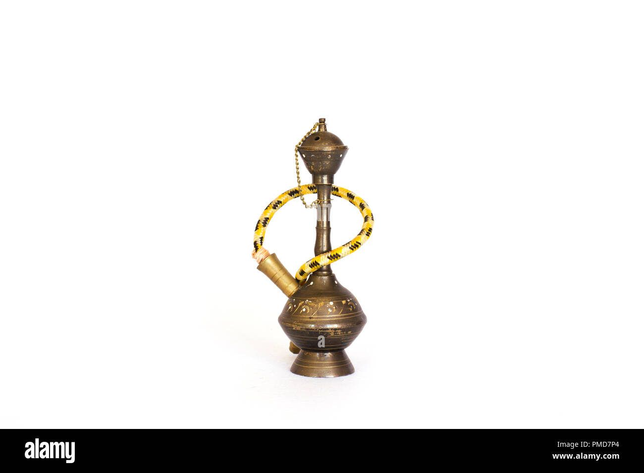 Decorative authentic vintage brass copper 8" smoking hookah pipe from Jerusalem Decorative authentic vintage brass copper 8" smoking hookah pipe from Jerusalem