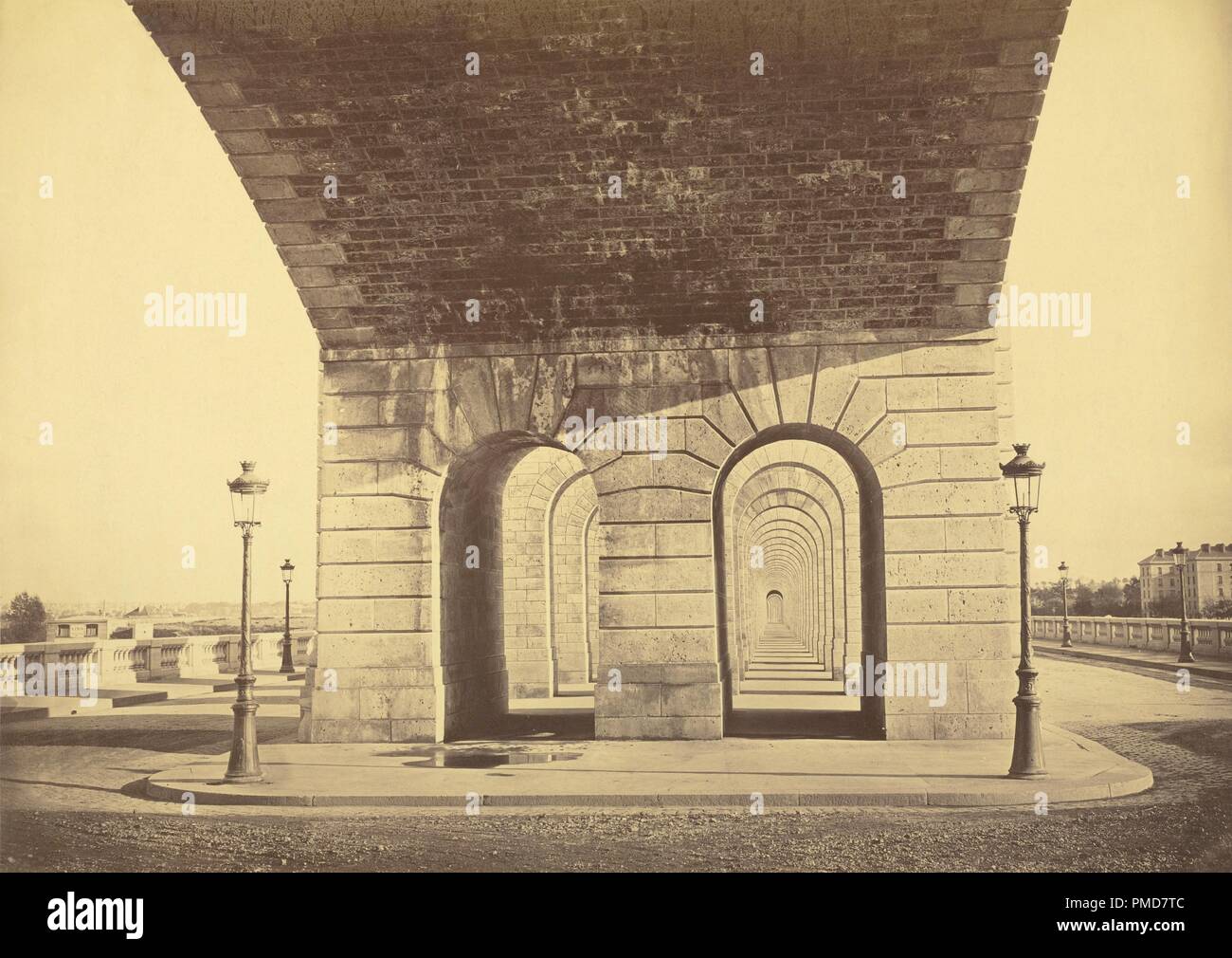 Pont du Point du Jour. Date/Period: 1863/1866. Print. Albumen silver. Height: 252 mm (9.92 in); Width: 354 mm (13.93 in). Author: Auguste Hippolyte Collard. Stock Photo