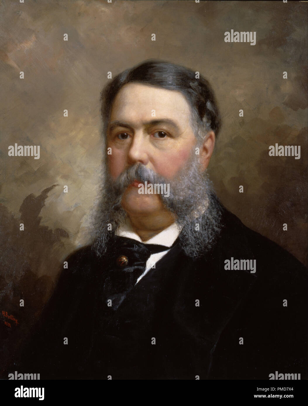 Chester A. Arthur. Date/Period: 1881. Painting. Oil on canvas. Height: 622 mm (24.48 in); Width: 508 mm (20 in). Author: OLE PETER HANSEN BALLING. Stock Photo