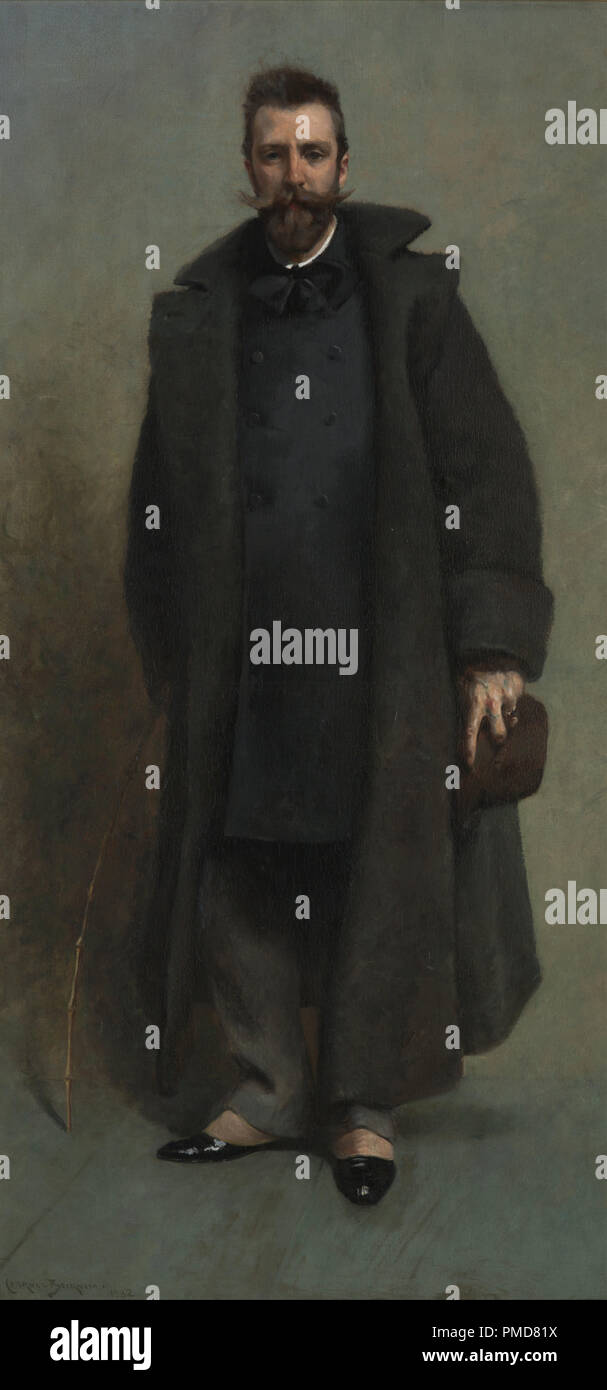 Portrait of William Merritt Chase. Date/Period: Between 1881 and 1882. Oil paintings. Oil on canvas. Height: 78 in (198.1 cm); Width: 38 in (96.5 cm). Author: James Carroll Beckwith. Stock Photo