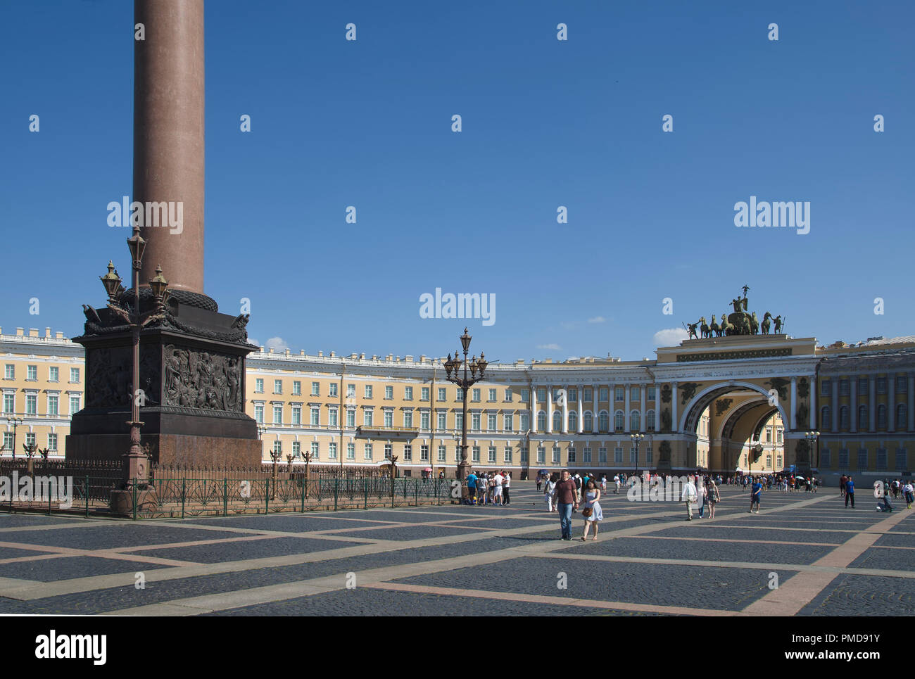 The Palace Square and the Winter Palace in St. Petersburg Stock Photo ...
