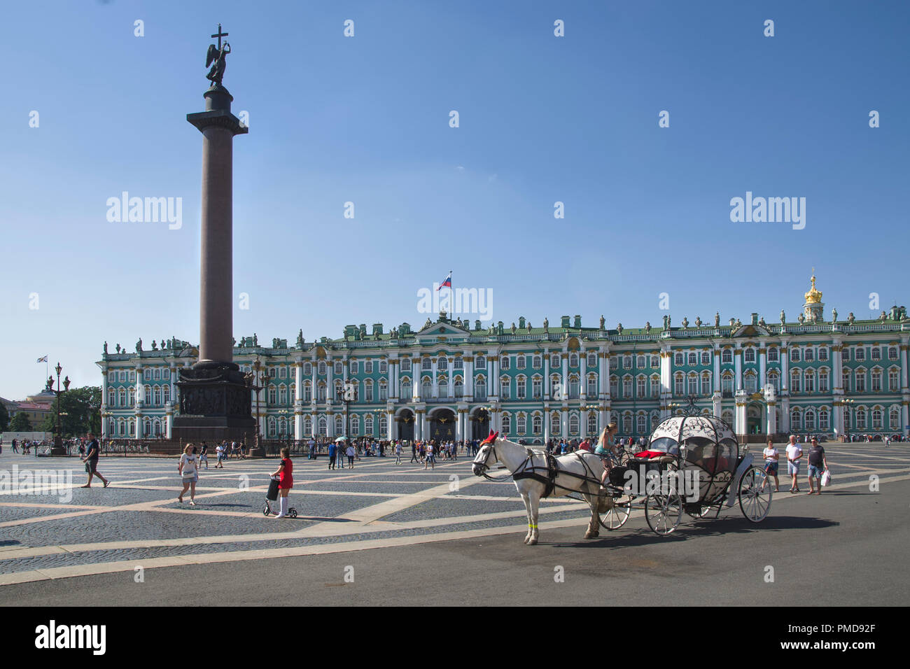 The Palace Square and the Winter Palace in St. Petersburg Stock Photo ...
