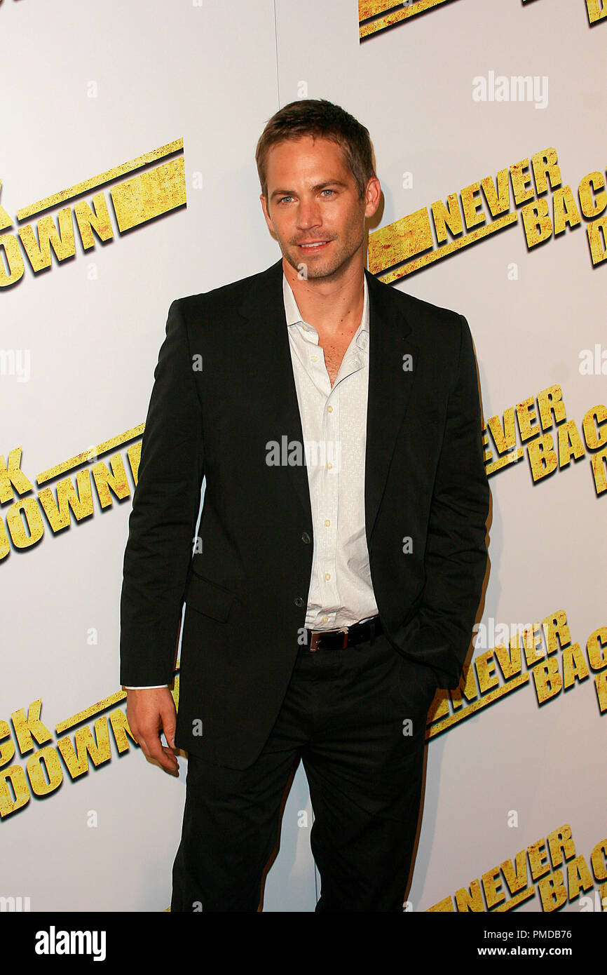 'Never Back Down' Premiere  Paul Walker  3-4-2008 / Cinerama Dome / Hollywood, CA / Summit Entertainment / © Joseph Martinez / Picturelux - All Rights Reserved  File Reference # 23367 0018PLX   For Editorial Use Only -  All Rights Reserved Stock Photo