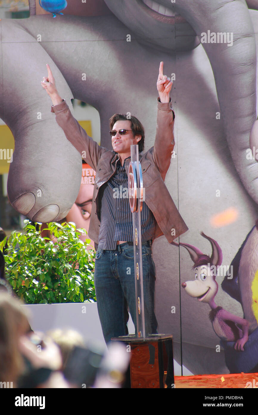'Horton Hears a Who!' Premiere  Jim Carrey  3-8-2008 / Mann's Village Theatre / Westwood, CA / 20th Century Fox / Photo by Joseph Martinez File Reference # 23386 0043PLX   For Editorial Use Only -  All Rights Reserved Stock Photo