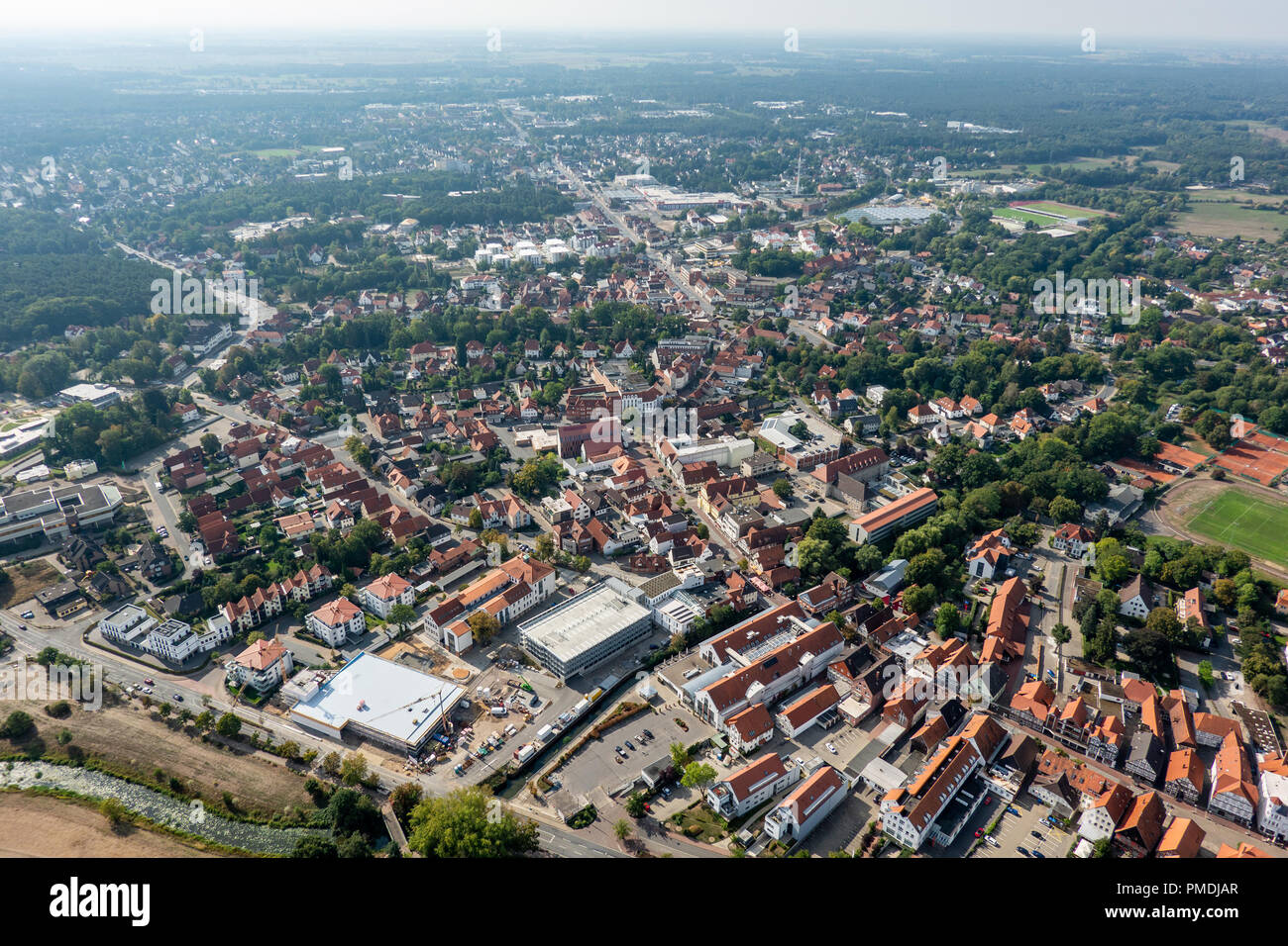 Gifhorn, Germany, September 16, 2018 Central area of a North German
