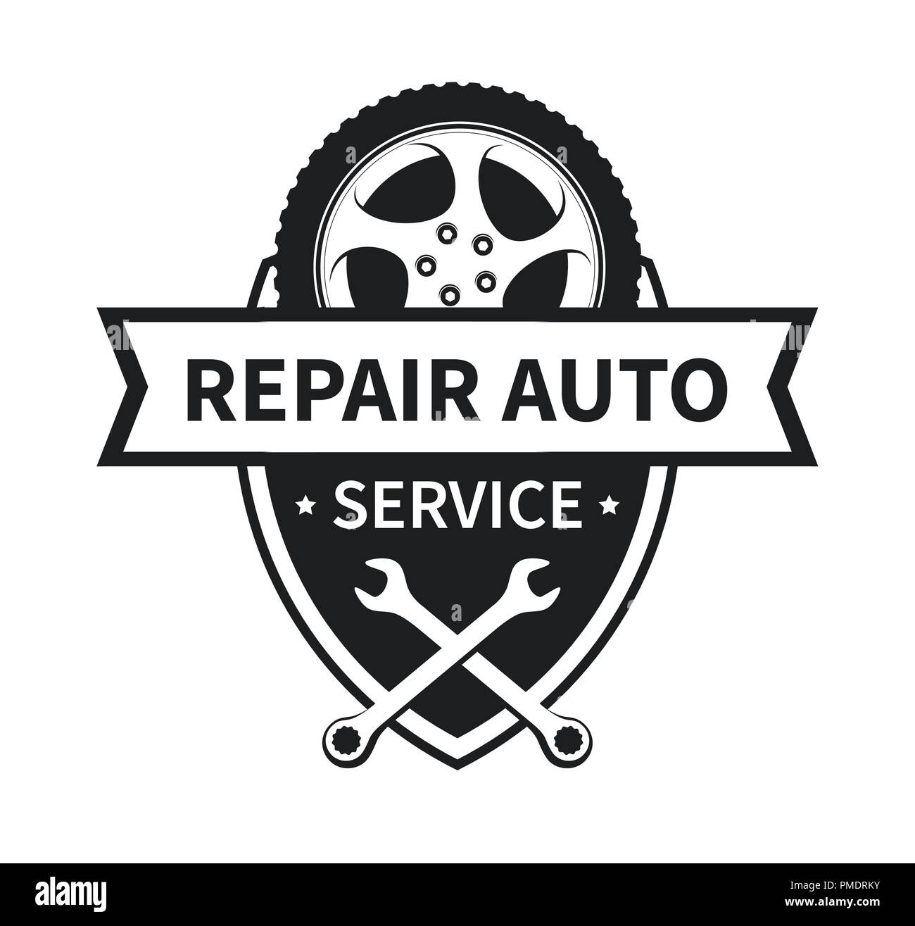 Vector Emblem for Repair Car and Tire Service Stock Vector Image & Art