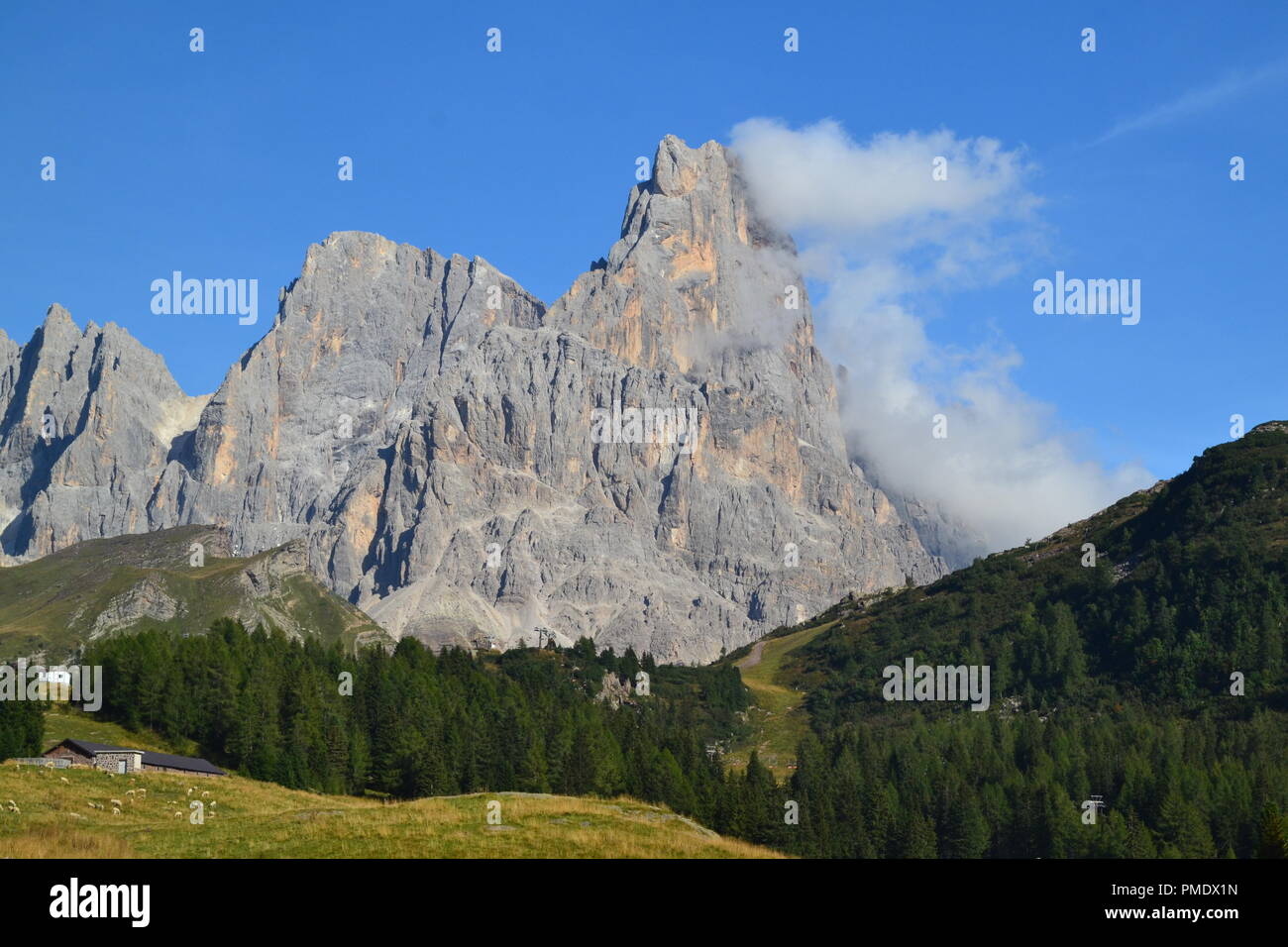 Breathtaking view of Passo Rolle Stock Photo - Alamy