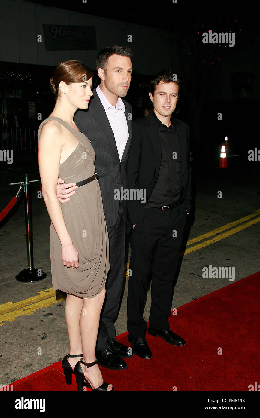 'Gone, Baby, Gone' (Premiere) Michelle Monaghan, Ben Affleck, Casey Affleck 10-8-2007 / Bruin Theatre / Westwood, CA / Miramax Films / Photo by Joseph Martinez File Reference # 23204 0050PLX   For Editorial Use Only -  All Rights Reserved Stock Photo