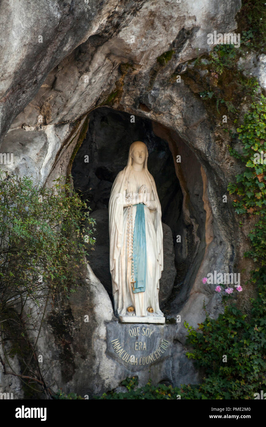 Statue of the Virgin Mary, The Cave and The Basilica of Lourdes ...