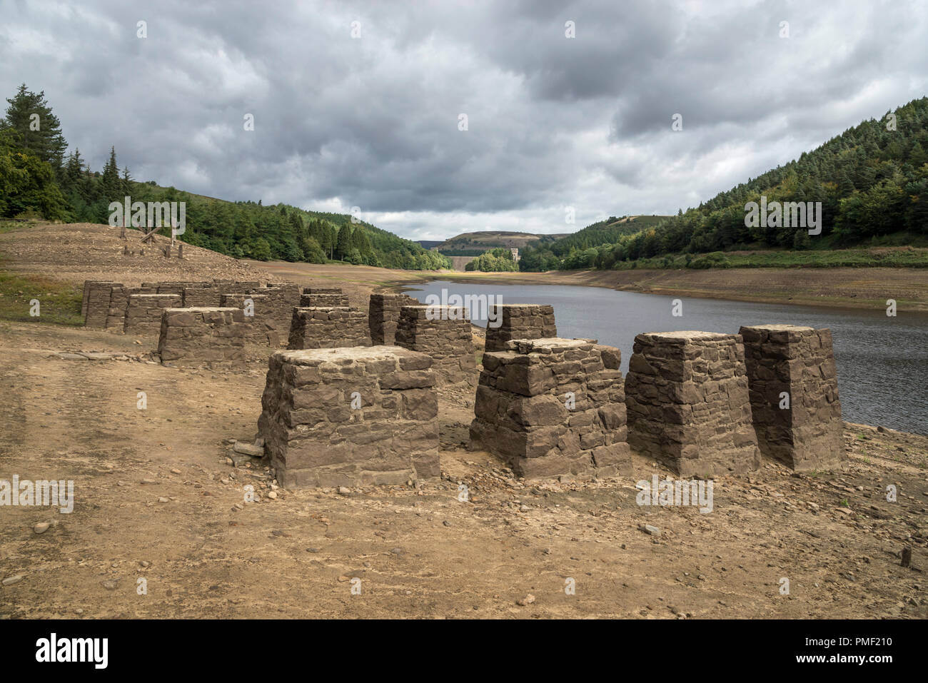Remains Of The Old Railway At Derwent Reservoir Derbyshire England Revealed During The Dry Weather Of Summer 18 Stock Photo Alamy Remains Of The Old Railway At Derwent Reservoir Derbyshire England Revealed During The Dry Weather Of Summer 18 Stock Photo Alamy
