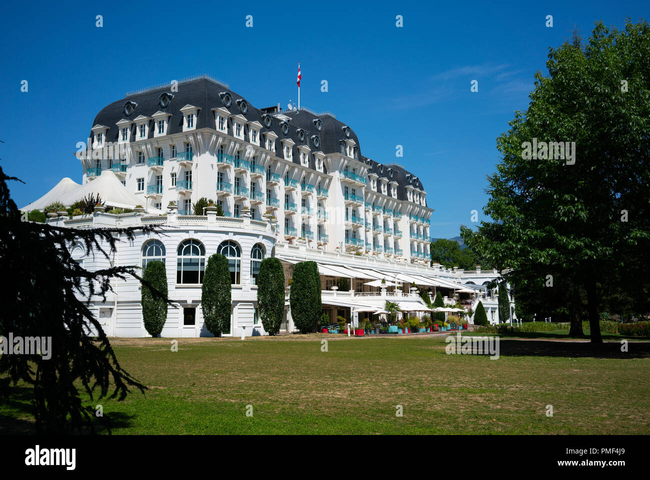 7 August 2018, Annecy France : Imperial palace hotel view in Annecy ...