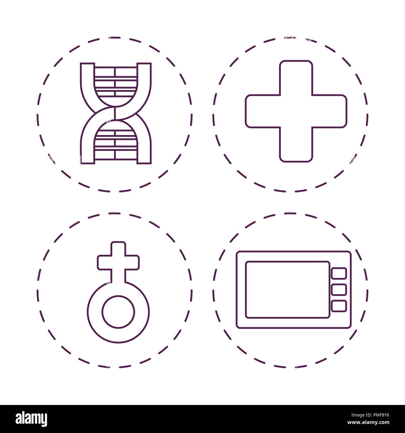 First aid icon set over white background, vector illustration Stock Vector