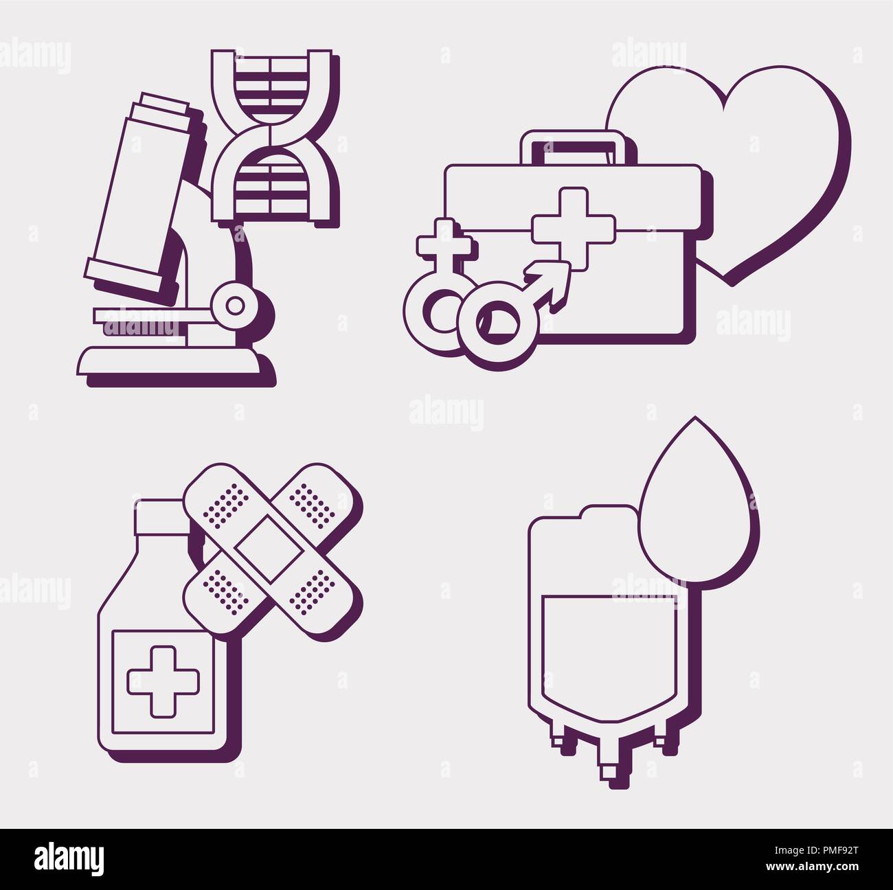 First aid icon set over white background, vector illustration Stock ...