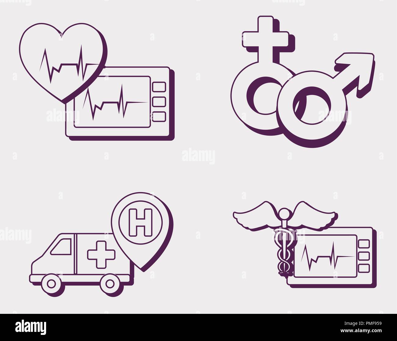 First aid icon set over white background, vector illustration Stock ...