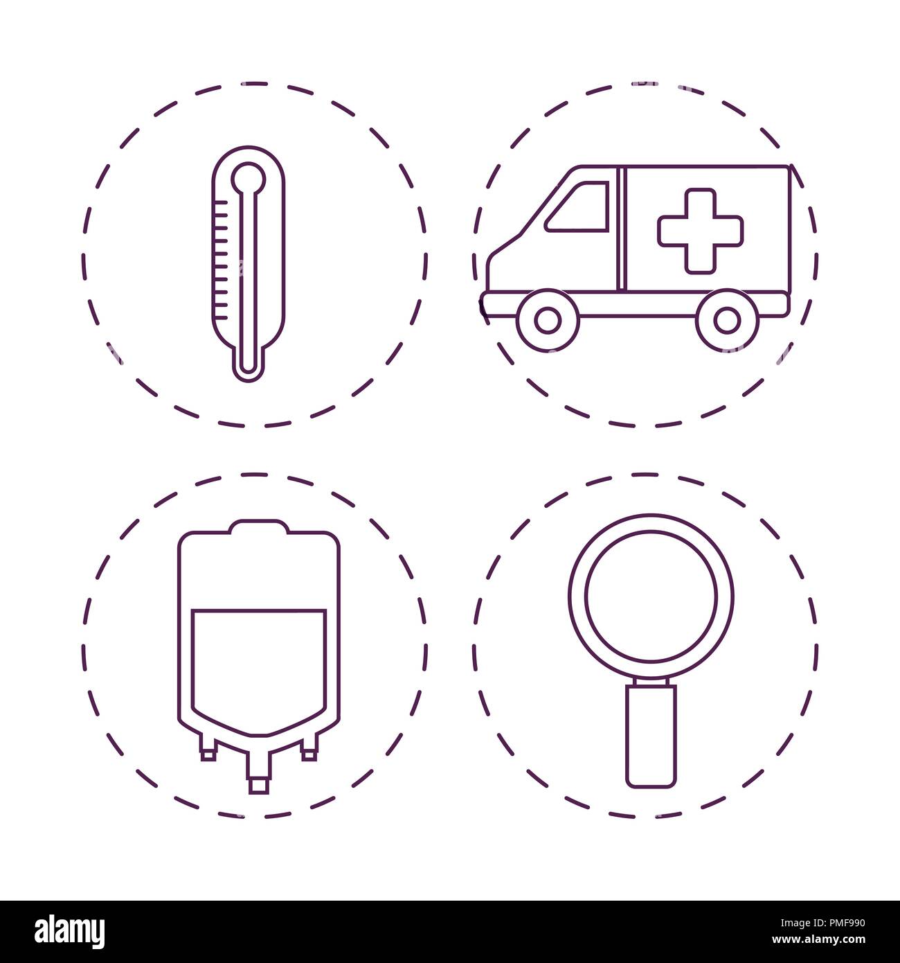First aid icon set over white background, vector illustration Stock ...