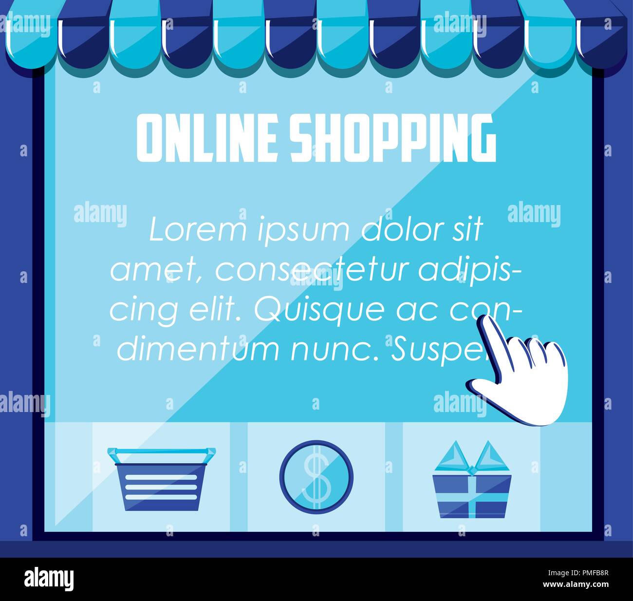 on line shopping set icons vector illustration design Stock Vector ...
