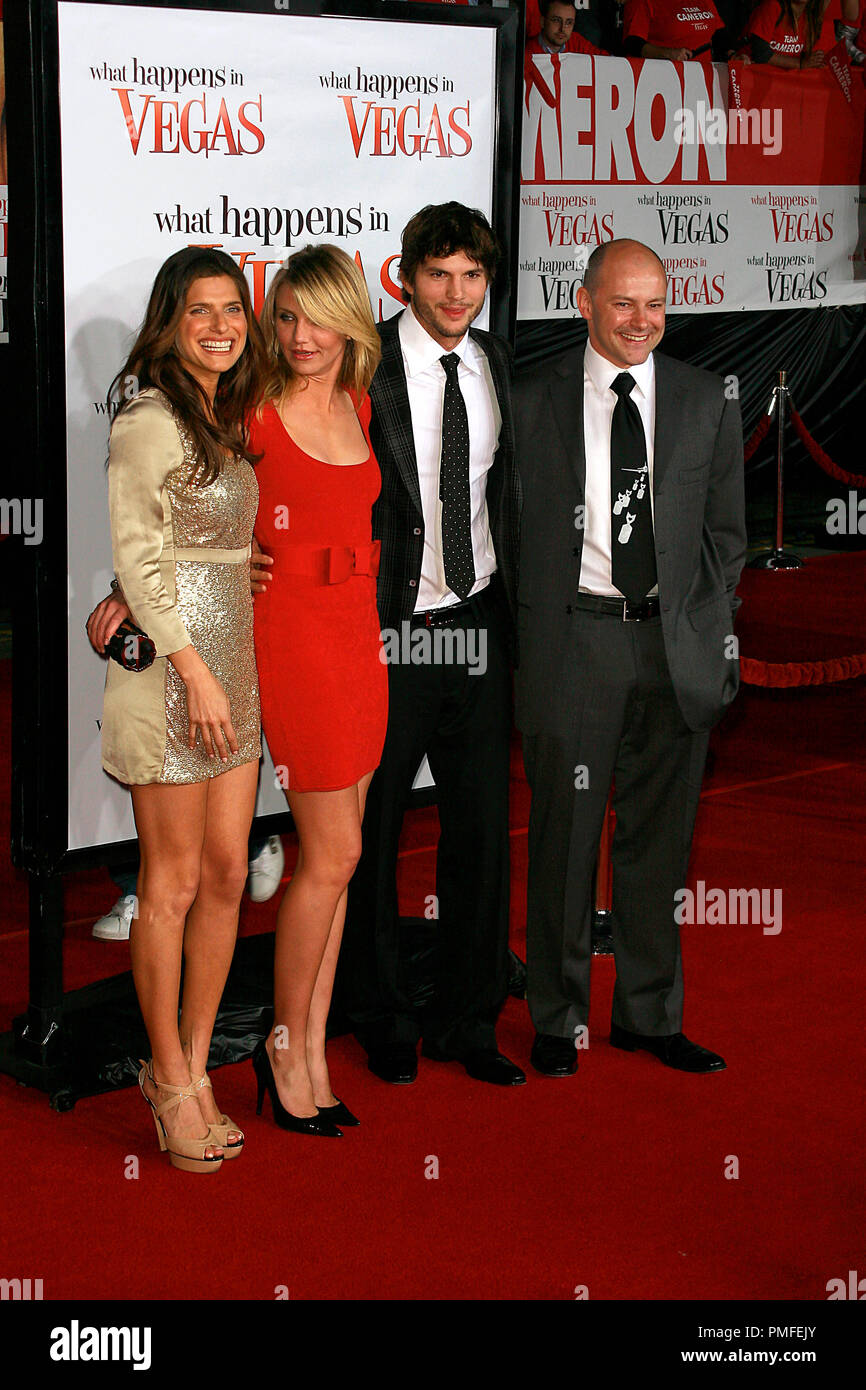 'What Happens In Vegas...' Premiere Lake Bell, Cameron Diaz, Ashton Kutcher, Rob Corddry 5-1-2008 / Mann Village Theater / Hollywood, CA / Twentieth Century Fox / Photo © Joseph Martinez / Picturelux  File Reference # 23507 0082JM   For Editorial Use Only -  All Rights Reserved Stock Photo