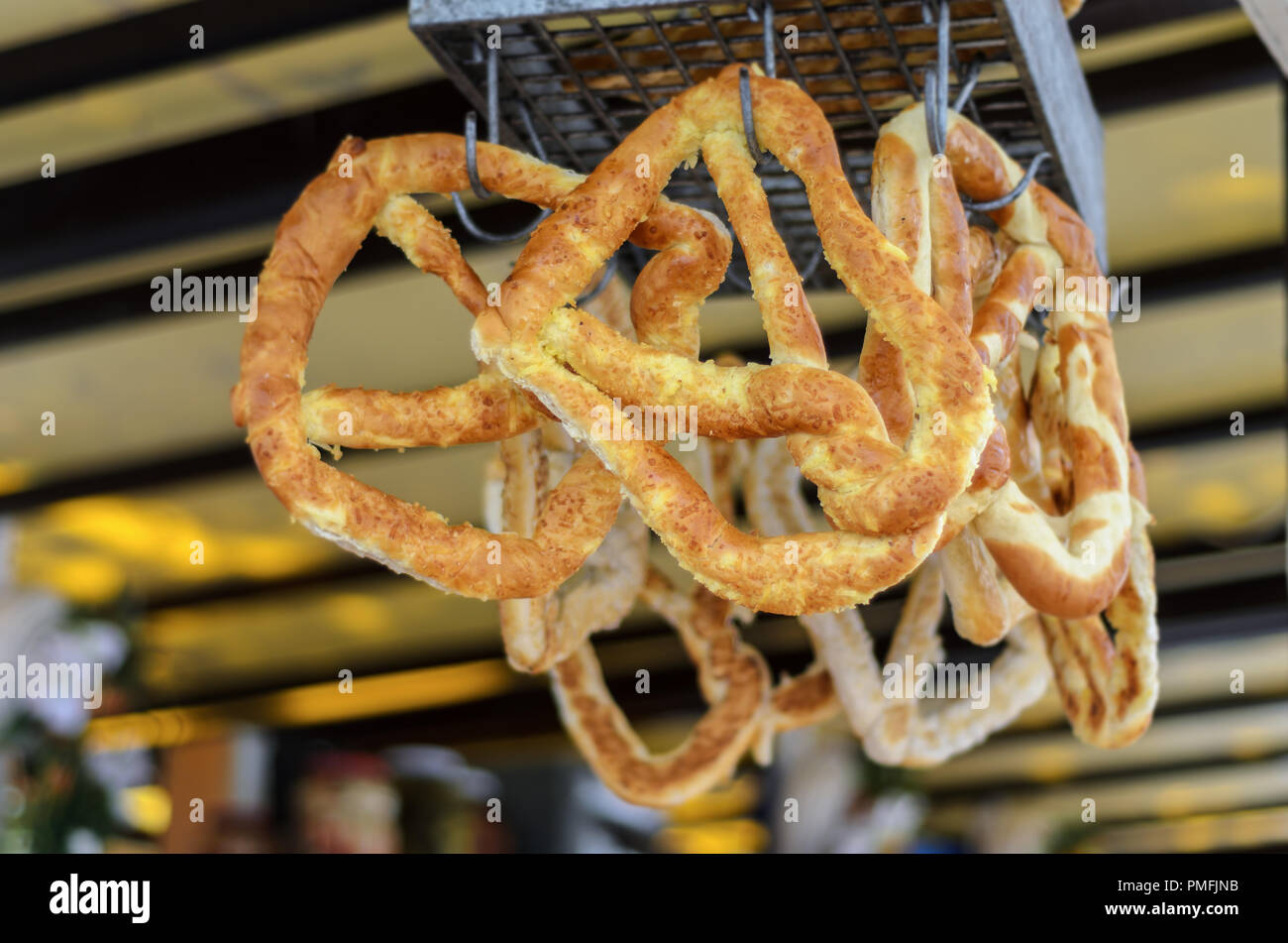 Pretzels in a Street Stall Stock Photo Alamy