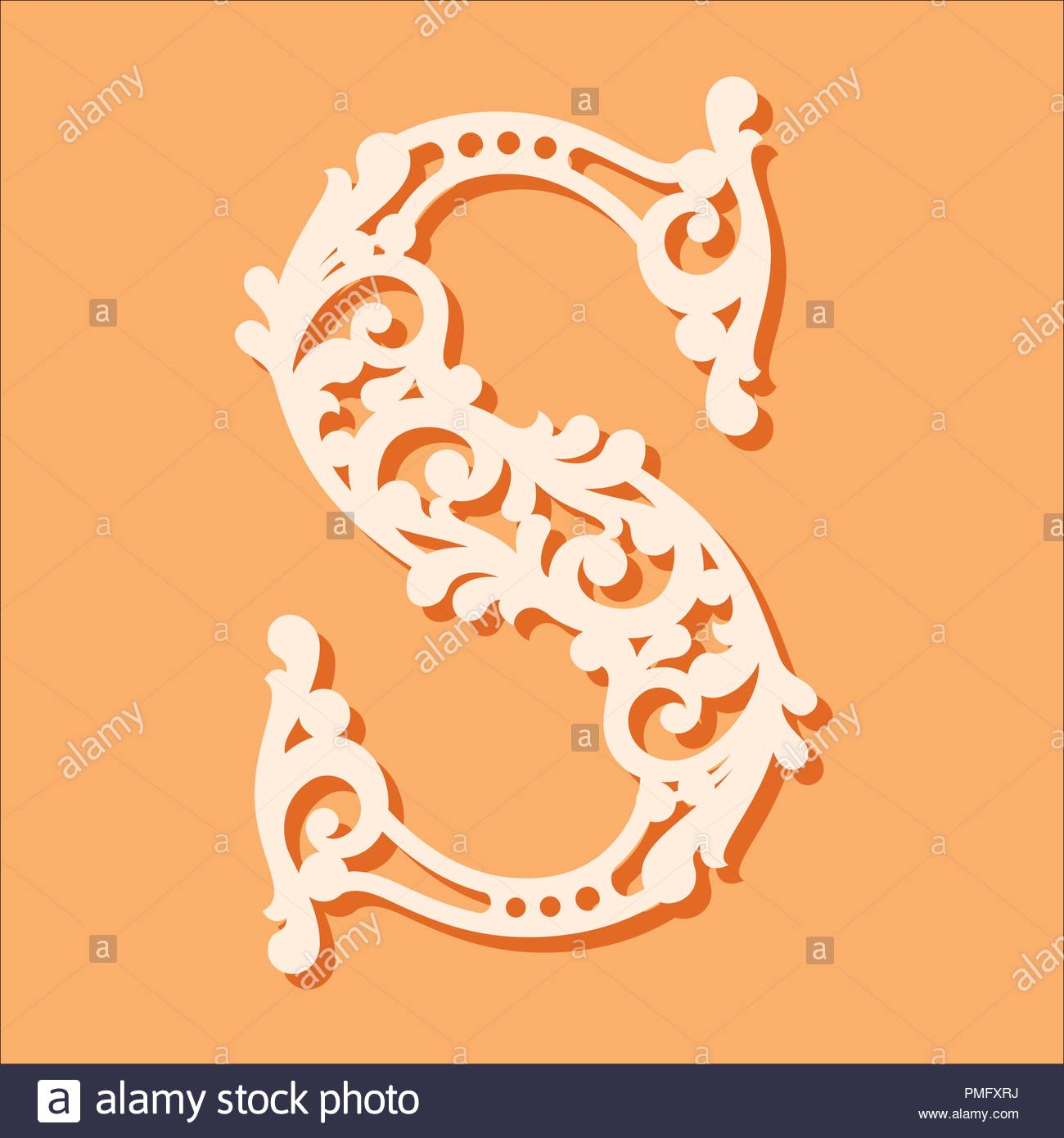 Laser Cut Template Initial Monogram Letters Fancy Floral Alphabet
