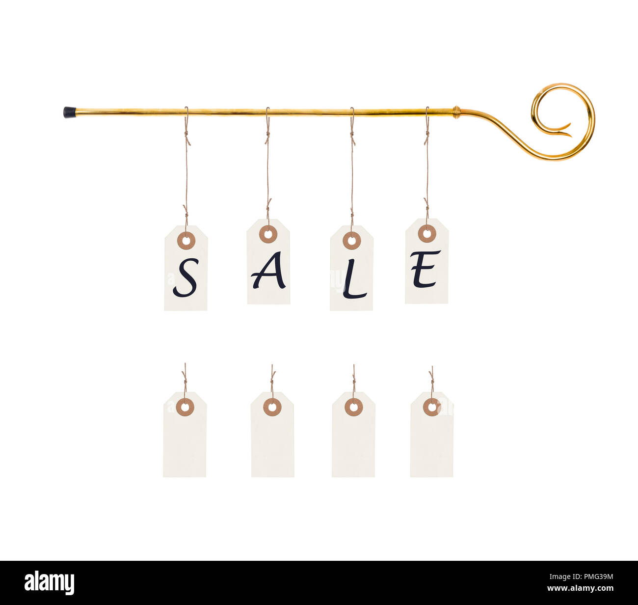 Staff or scepter of Sinterklaas Isolated on white background with sale ...